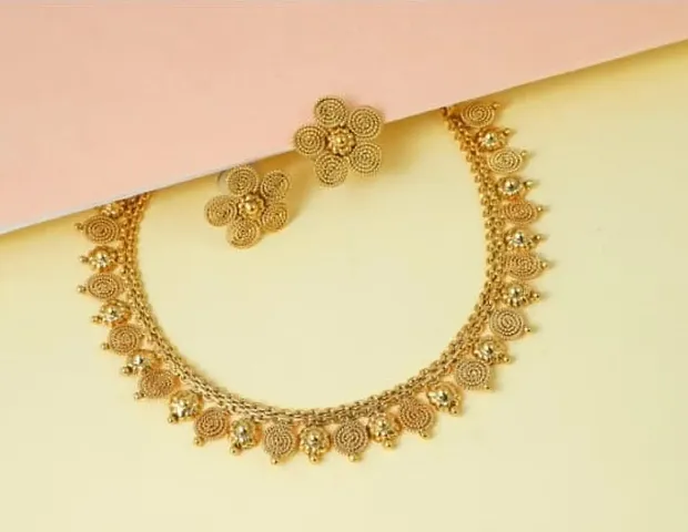 Traditional Alloy Gold Plated Necklace Set