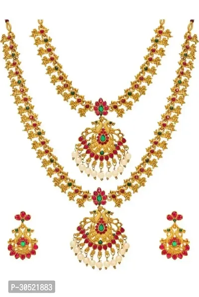 Trendy Golden Brass Jewellery Set For Women-thumb4