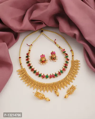 Stylish Golden Brass  Jewellery Set For Women-thumb0