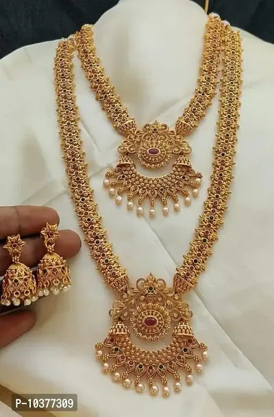 Traditional Golden Alloy Jewellery Set For Women