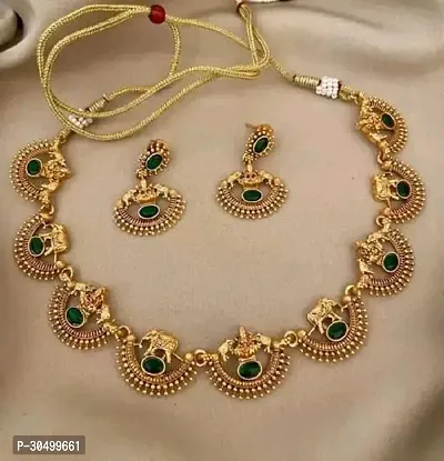 Trendy Golden Brass Jewellery Set For Women-thumb3