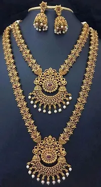 Traditional Golden Alloy Jewellery Set For Women-thumb1