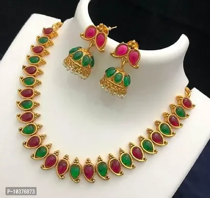 Gold Plated Alloy Necklace Set for Women's-thumb4