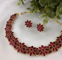 Red Brass Choker Set for Women-thumb2