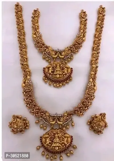 Trendy Golden Brass Jewellery Set For Women-thumb3