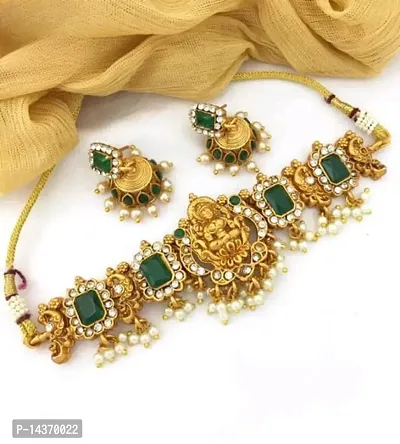 Trendy Alloy Golden Choker With Earrings For Women