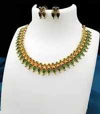 Fancy Golden Brass Jewellery Set For Women-thumb1