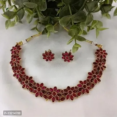 Red Brass Choker Set for Women-thumb2