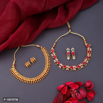 Elegant Golden Alloy Jewellery Set For Women