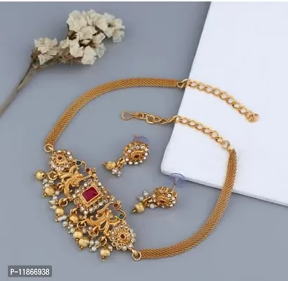 Stylish Golden Alloy Jewellery Set For Women-thumb3