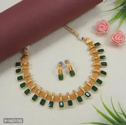 Trendy Alloy Golden Choker With Earrings For Women