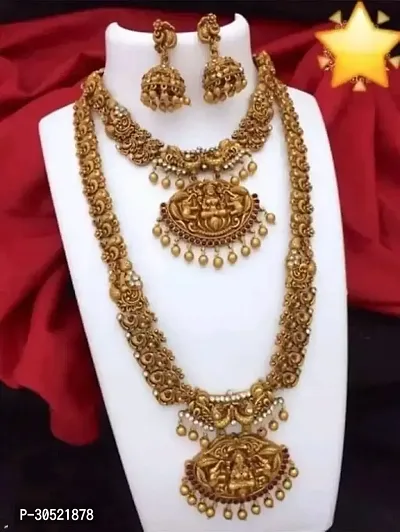 Trendy Golden Brass Jewellery Set For Women-thumb3