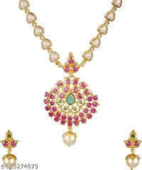 Elegant Golden Alloy Jewellery Set For Women-thumb1