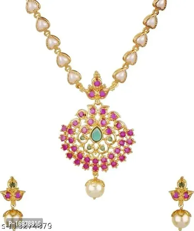 Elegant Golden Alloy Jewellery Set For Women-thumb2
