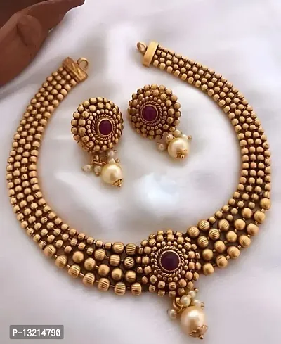 Stylish Golden Brass  Jewellery Set For Women-thumb3