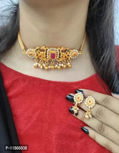 Stylish Golden Alloy Jewellery Set For Women-thumb2