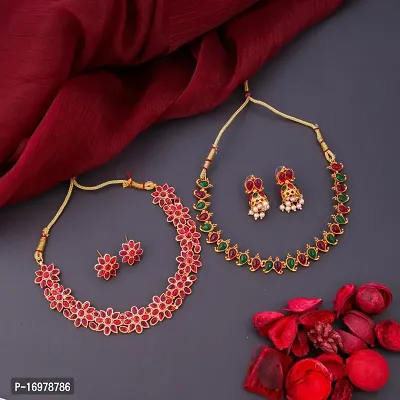 Elegant Golden Alloy Jewellery Set For Women