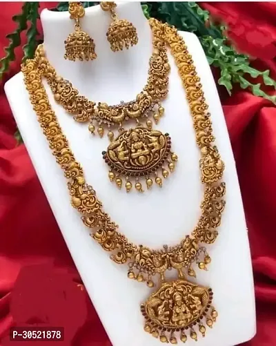 Trendy Golden Brass Jewellery Set For Women-thumb0