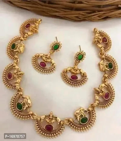 Elegant Golden Alloy Jewellery Set For Women-thumb2