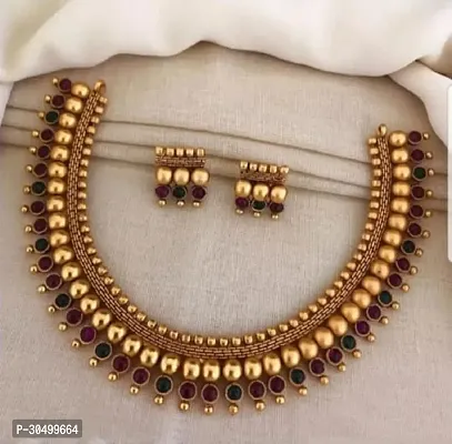 Trendy Golden Brass Jewellery Set For Women-thumb3