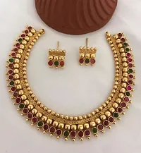 Fancy Golden Brass Jewellery Set For Women-thumb3