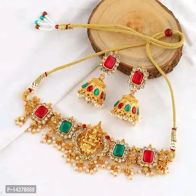 Trendy Alloy Golden Choker With Earrings For Women