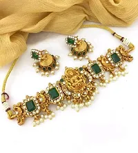 Fancy Golden Brass Jewellery Set For Women-thumb1