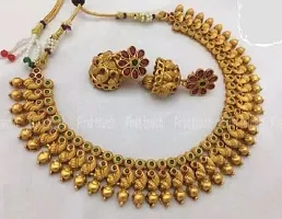 Trendy Golden Brass Jewellery Set For Women-thumb1