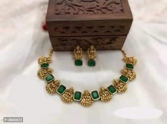 Trendy Golden Brass Jewellery Set For Women