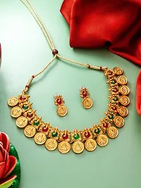 Fancy Golden Brass Jewellery Set For Women-thumb1