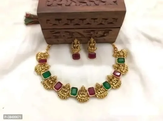 Trendy Golden Brass Jewellery Set For Women-thumb0