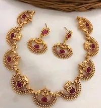 Elegant Golden Alloy Jewellery Set For Women-thumb2