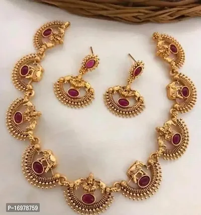 Elegant Golden Alloy Jewellery Set For Women-thumb3