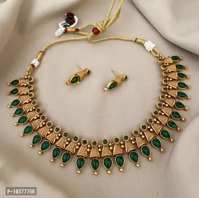 Green Alloy Choker Set for Women