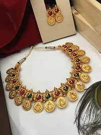 Fancy Golden Brass Jewellery Set For Women-thumb2