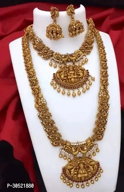 Trendy Golden Brass Jewellery Set For Women-thumb0