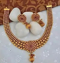 Stylish Golden Brass  Jewellery Set For Women-thumb1