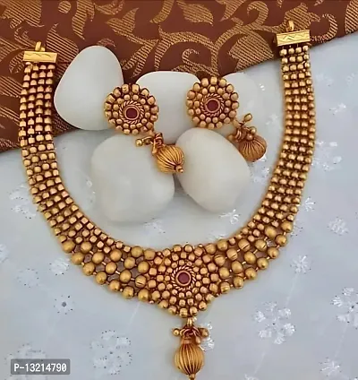 Stylish Golden Brass  Jewellery Set For Women-thumb2