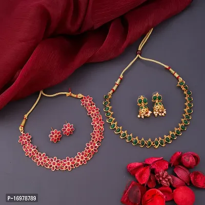 Elegant Golden Alloy Jewellery Set For Women