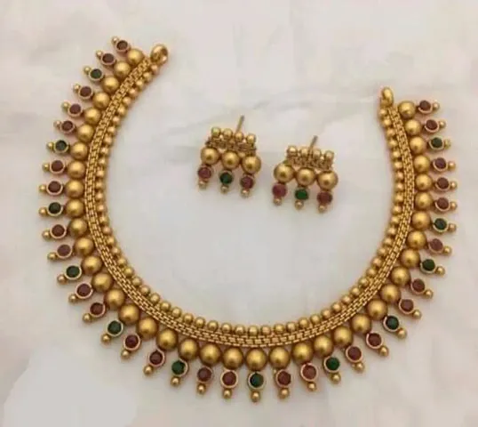 Coper Beads Festive Wear Necklace Set