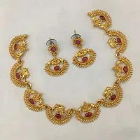 Elegant Golden Alloy Jewellery Set For Women-thumb1