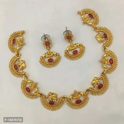 Elegant Golden Alloy Jewellery Set For Women-thumb2