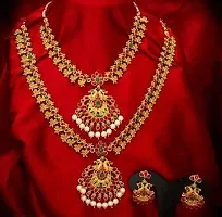 Trendy Golden Brass Jewellery Set For Women-thumb2