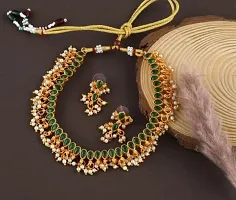 Green Brass Choker Set for Women-thumb3