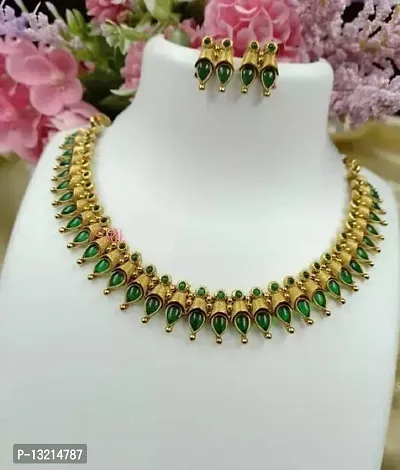 Green Brass Choker Set for Women-thumb2