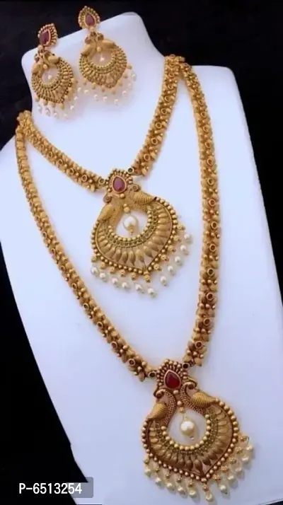 Elegant Golden Alloy Jewellery Sets For Women-thumb0