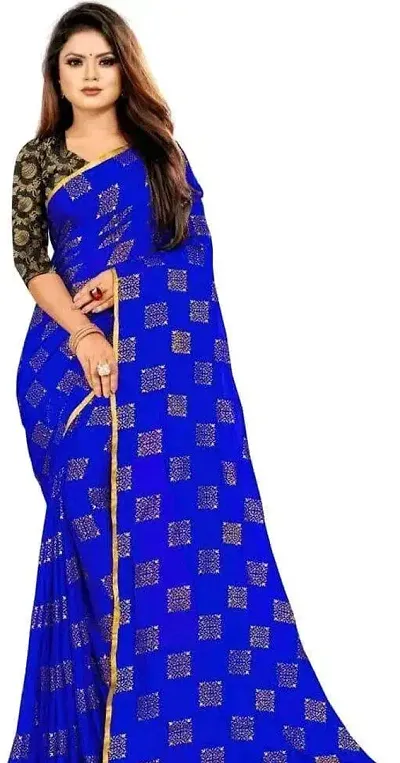 Stylish Chiffon Saree with Blouse piece For Women