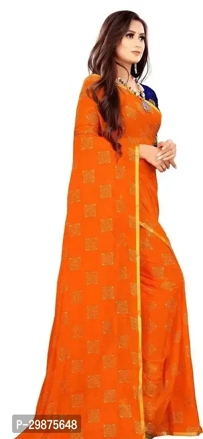 Stylish Chiffon Saree with Blouse piece For Women-thumb0