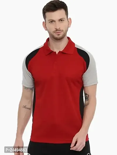 Classic Comfort: Men's Polo Neck Poly Cotton T-Shirt