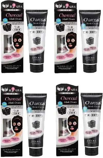 D.B.Z. Charcoal Blackhead Mask Cream for Deep Cleansing, Purifying, Removes Excess Dirt & Oil Face Mask Blackhead Remover (Pack of 4)